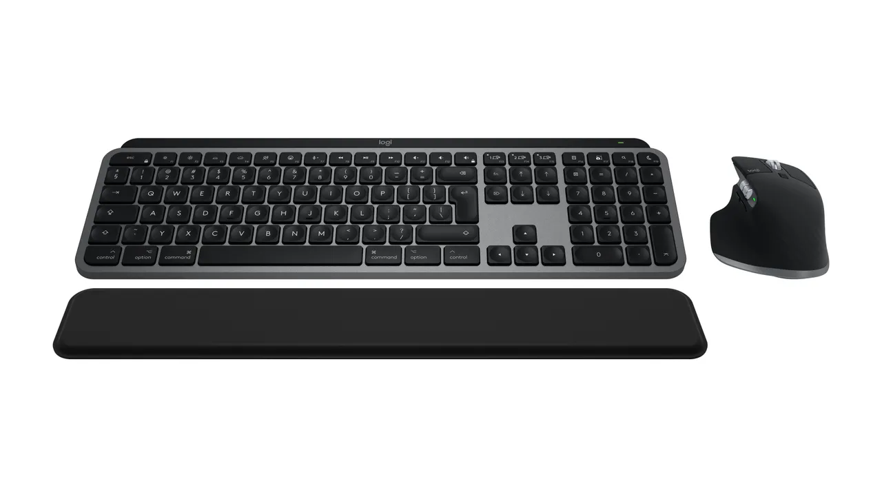 Logitech MX Keys S Combo for Mac MX Master 3S for Mac, MX Keys S for Mac & MX Palm Rest - Space Grey - US/INT
