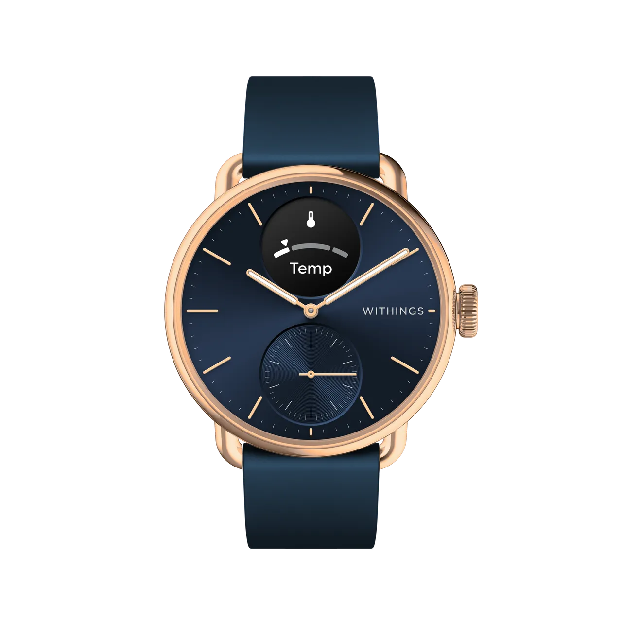 Withings Scanwatch 2 / 38mm (Activity, Sleep Tracker, ECG, Temperature, SPO2 / Stainless steel, fkm wristband, sapphire glass) - Blue