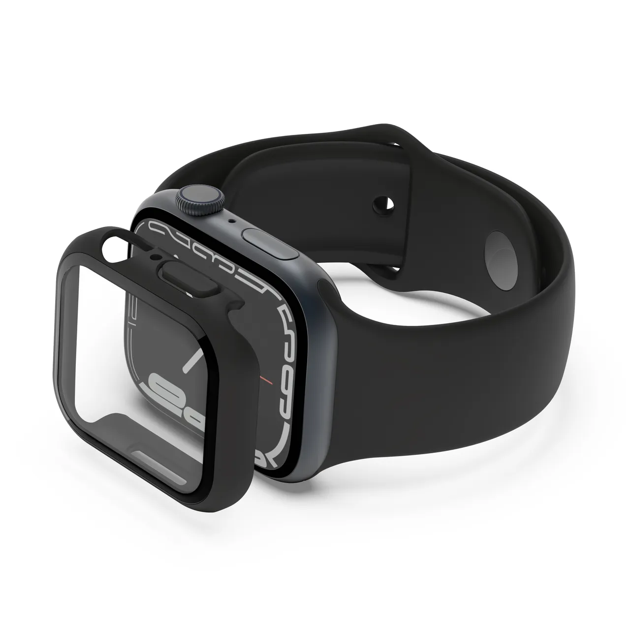 Belkin SCREENFORCE TemperedCurve 2 in 1 AM Screen Protector - Series 4-9/SE - 40/41mm - Black