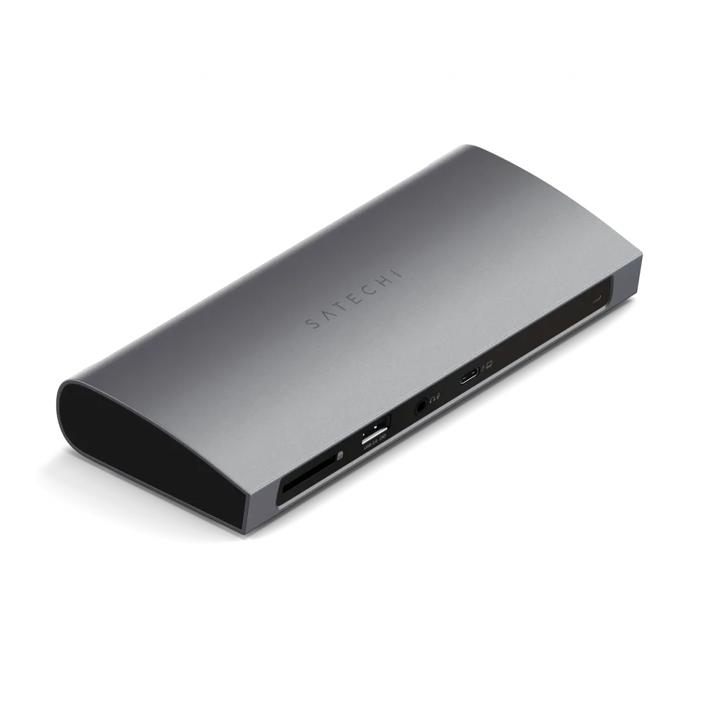 Satechi Aluminium Thunderbolt 4 Dock (1xT4 P 96W,3x T4 40Gbps 15W,Ethernet,3xUSB-A 3.2 10 Gbps,1xUSB-A 2.0 charging,SDcard,3.5mm audio) EU version - Space Grey