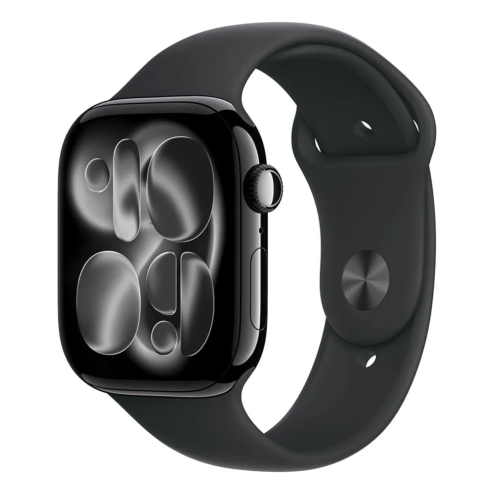Apple Watch S11 GPS 46mm Jet Black Aluminium Case with Black Sport Band - M/L