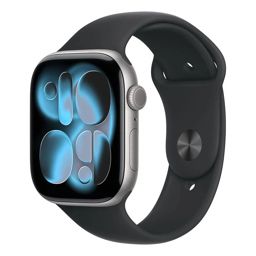 Apple Watch S11 GPS 46mm Space Grey Aluminium Case with Black Sport Band - M/L
