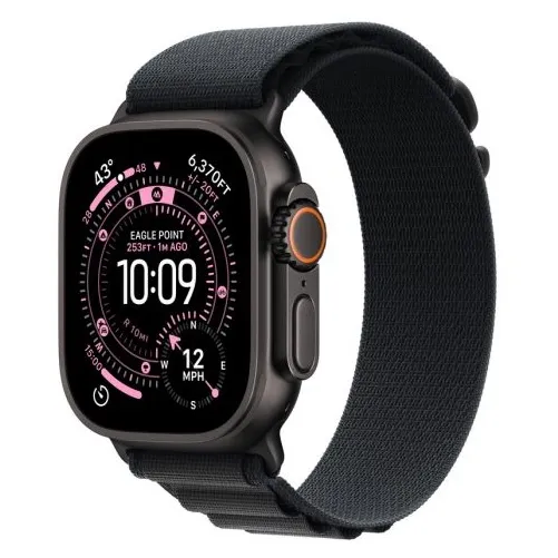 Apple Watch Ultra 3 Cellular 49mm Black Titanium Case with Black Alpine Loop - Large