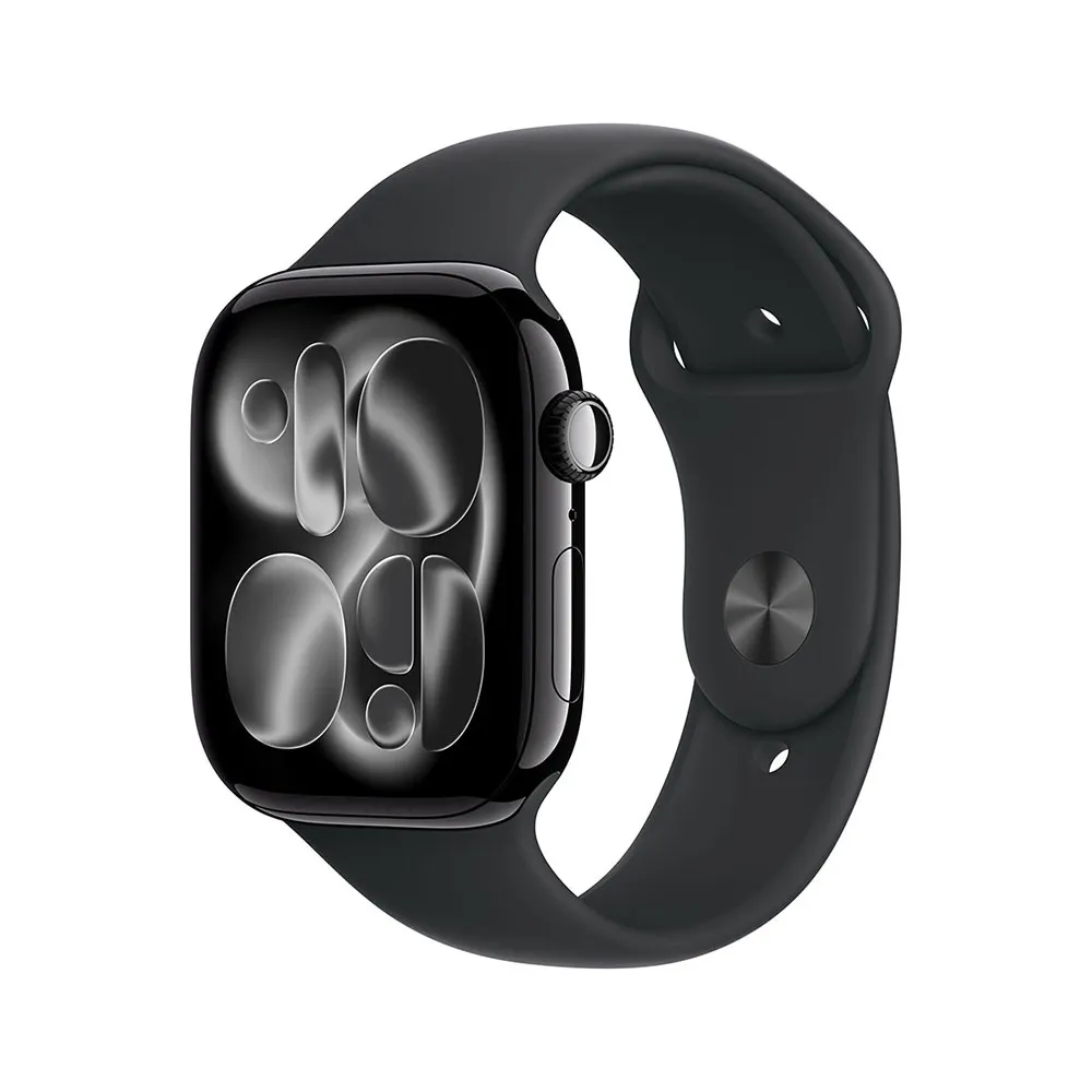Apple Watch S11 Cellular 42mm Jet Black Aluminium Case with Black Sport Band - M/L
