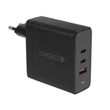 Dviced Wall charger w cable 65W GaN 2 USB-C 1 USB-A EU - Black