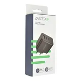 Dviced Wall charger w cable 65W GaN 2 USB-C 1 USB-A EU - Black