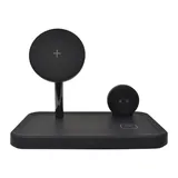 Dviced 3-in-1 magnetic wireless stand w cable, wall charger - Black