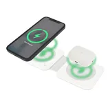 Dviced 2-in-1 foldable magnetic wireless charger - White