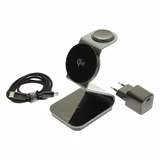 Dviced 3-in-1 Magnetic Qi2 wireless charger stand w cable, wall charger - Tarnish gray