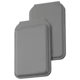 Dviced Leather magsafe foldable cardholder - Grey