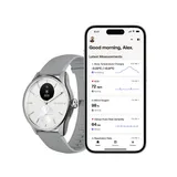Withings Scanwatch 2 / 42mm (Activity, Sleep Tracker, ECG, Temperature, SPO2 / Stainless steel, fkm wristband, sapphire glass) - White