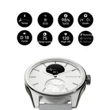 Withings Scanwatch 2 / 42mm (Activity, Sleep Tracker, ECG, Temperature, SPO2 / Stainless steel, fkm wristband, sapphire glass) - White