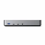 Satechi Aluminium 4K Display Docking Station (3x 4K/60Hz,2x DisplayPort 1.4 4k/60Hz,3x HDMI,1x DP Alt Mode 1x USB 3.1,1x USB-C 3.1 Gen2,2 x USB3.0,1x USB-C 3.0,1x Ethernet ,1x Audio, Kensington Lock) - Grey