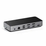 Satechi Aluminium 4K Display Docking Station (3x 4K/60Hz,2x DisplayPort 1.4 4k/60Hz,3x HDMI,1x DP Alt Mode 1x USB 3.1,1x USB-C 3.1 Gen2,2 x USB3.0,1x USB-C 3.0,1x Ethernet ,1x Audio, Kensington Lock) - Grey
