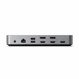 Satechi Aluminium 4K Display Docking Station (3x 4K/60Hz,2x DisplayPort 1.4 4k/60Hz,3x HDMI,1x DP Alt Mode 1x USB 3.1,1x USB-C 3.1 Gen2,2 x USB3.0,1x USB-C 3.0,1x Ethernet ,1x Audio, Kensington Lock) - Grey