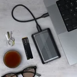 "Satechi USB4 NVMe SSD Pro Enclosure (M.2 NVMe Drives 2280/2260/2242mm-16TBmax,PCI-E Gen 4x4,max bandwidth 8GB/s; reading/writing 3840MB/s ) - Grey"
