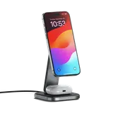 Satechi 2-in-1 Foldable Qi2 Wireless Charging Stand - Space Gray