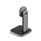 Satechi 2-in-1 Foldable Qi2 Wireless Charging Stand - Space Gray