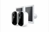 Arlo Essential (Gen.2) Bundle 2K Outdoor Security Camera - 2 Camera Kit + 2 Essential Solar Panel Charger - White