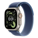 Apple Watch Ultra 3 Cellular 49mm Natural Titanium Case with Blue/Bright Blue Trail Loop - S/M