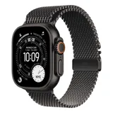Apple Watch Ultra 3 Cellular 49mm Black Titanium Case with Black Titanium Milanese Loop - Medium