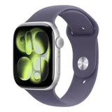 Apple Watch S11 Cellular 46mm Silver Aluminium Case with Purple Fog Sport Band - S/M