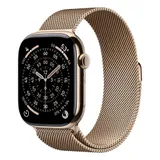 Apple Watch S11 Cellular 46mm Gold Titanium Case with Gold Milanese Loop - S/M