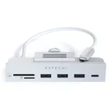 Satechi USB-C Clamp Hub iMac 24inch (2021) / (1x USB-C up to 5 Gbps,3x USB-A 3.0 up to 5 Gbps, inc. Apple S.Drive Micro/SD) - Silver
